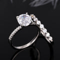 Luxury European Fashion Couple Rings, Simple Love Theme Simulated Wedding Matching Ring Set view 4