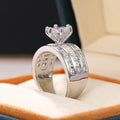 Unisex European American Cool Style Three Row Full Zircon Ring, Fashion Jewelry view 3