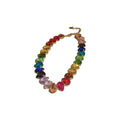 Colorful Faux Crystal Teardrop Copper Necklace Fashion OL Statement Clavicle Chain view 5
