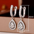 Elegant Copper Drop Earrings With AAA Water Drop Zircon, Fashion Dinner And Wedding Jewelry For Women view 5