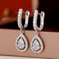 Elegant Copper Drop Earrings With AAA Water Drop Zircon, Fashion Dinner And Wedding Jewelry For Women view 6