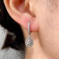 Elegant Copper Drop Earrings With AAA Water Drop Zircon, Fashion Dinner And Wedding Jewelry For Women view 4