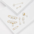 Pearl Metal Brooch Pin Buckle For Sweaters Shirts And Cardigans view 5