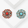 Alloy Rhinestone Bohemian Brooch Vintage Women Clothing Lapel Pin view 1