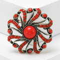 Alloy Rhinestone Bohemian Brooch Vintage Women Clothing Lapel Pin view 2