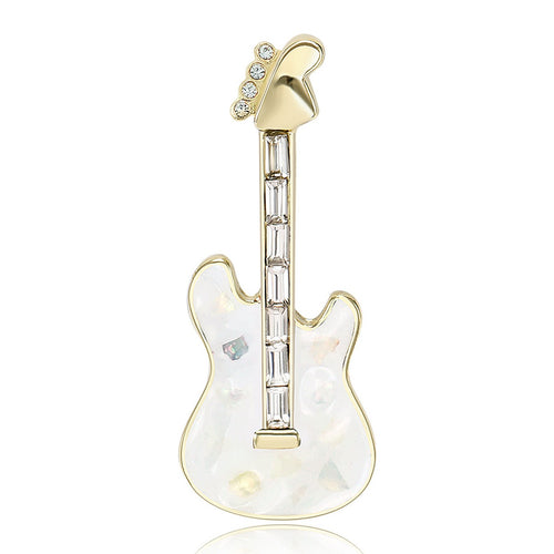 Alloy Enamel Guitar Brooch Fashion Lapel Pin For Clothing