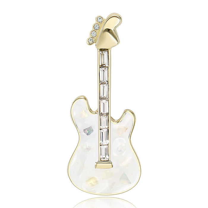 Alloy Enamel Guitar Brooch Fashion Lapel Pin For Clothing