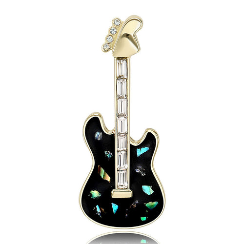 Alloy Enamel Guitar Brooch Fashion Lapel Pin For Clothing