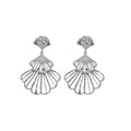 Alloy Rhinestone Fan Shaped Skirt Stud Earrings Fashion OL Geometric Statement Jewelry view 5