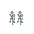 Copper Rose Flower Butterfly Tassel Drop Earrings With Silver Needle Zircon Fashion OL Style view 5