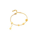 Minimalist Luxury Geometric Heart And Round Disc Bracelet, Niche Fashion Commuter Hand Jewelry view 5
