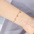 Minimalist Luxury Geometric Heart And Round Disc Bracelet, Niche Fashion Commuter Hand Jewelry view 3