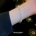 Light Luxury Metal Heart Rhinestone Bangle For Women Fashion OL Sparkling Crystal Bracelet view 3