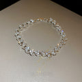 Light Luxury Metal Heart Rhinestone Bangle For Women Fashion OL Sparkling Crystal Bracelet view 4