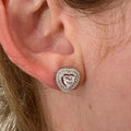 Korean Style Mini Heart Stud Earrings For Women, Delicate Love Shape Fashion Jewelry For Autumn Winter view 3