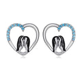 Mini Cute Penguin Stud Earrings Creative Animal Heart Ear Jewelry Fashion view 1