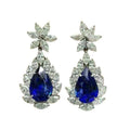 Luxury Fashion Color Gemstone Earrings For Women, Exaggerated Pear Drop Blue Rhinestone Dangles view 2