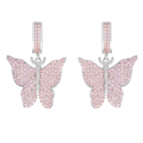 Copper Micro Paved Zircon Butterfly Bow Stud Earrings For Women, Light Luxury Fashion Jewelry