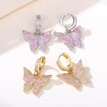 Copper Micro Paved Zircon Butterfly Bow Stud Earrings For Women, Light Luxury Fashion Jewelry view 2