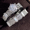 Fashion OL Women's Zircon Ring Set, Luxury Couple Rings For Women, Hot Selling Jewelry view 3