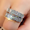 Fashion OL Women's Zircon Ring Set, Luxury Couple Rings For Women, Hot Selling Jewelry view 4