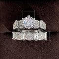 Fashion OL Women's Zircon Ring Set, Luxury Couple Rings For Women, Hot Selling Jewelry view 5