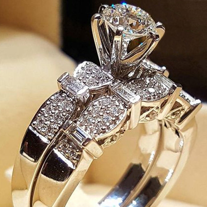 Fashion OL Women's Zircon Ring Set, Luxury Couple Rings For Women, Hot Selling Jewelry
