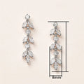 Zircon Leaf Tassel Stud Earrings Fashion Personality Temperament Versatile Ear Jewelry view 4