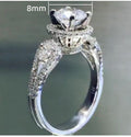 European Round Hoop Women Ring With Water Drop Cubic Zirconia, Creative Wedding Engagement Jewelry view 3