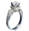 European Round Hoop Women Ring With Water Drop Cubic Zirconia, Creative Wedding Engagement Jewelry view 2