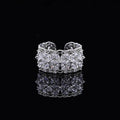 Fashion OL Style Metal Zircon Flower Open Ring Elegant Floral Index Finger Accessory view 4