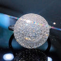 European Style Full Pave Round Disc Ring With High Quality AAA Zircon Stones For Women view 2