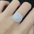 European Style Full Pave Round Disc Ring With High Quality AAA Zircon Stones For Women view 3