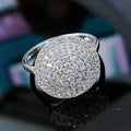 European Style Full Pave Round Disc Ring With High Quality AAA Zircon Stones For Women view 4