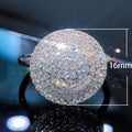 European Style Full Pave Round Disc Ring With High Quality AAA Zircon Stones For Women view 5