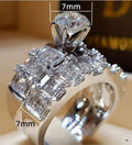 Creative Eight Hearts Eight Arrows Zircon Ring Set, Simulated Engagement Ring For Women view 2