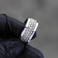 Trendy Unisex Full Pave Zircon Row Ring High End Atmospheric Quality Finger Ring view 1
