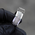 Trendy Unisex Full Pave Zircon Row Ring High End Atmospheric Quality Finger Ring view 2