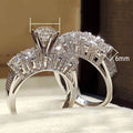 Creative Two Piece Zircon Ring Set For Women, European American Couple Wedding Band Rings view 2