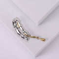 Alloy Feather Brooch Pin For Unisex Suit Decoration view 3