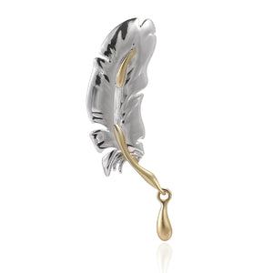 Alloy Feather Brooch Pin For Unisex Suit Decoration