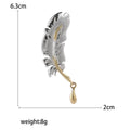 Alloy Feather Brooch Pin For Unisex Suit Decoration view 5