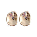 Irregular Metal Geometric Stud Earrings For Women Minimalist Fashion OL Office Style view 5