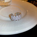 Minimalist Copper Zircon Flower Open Ring, Fashion OL Style Adjustable Statement Jewelry view 4