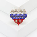 Alloy Rhinestone Heart Flag Brooch Pin For Apparel Badges view 2