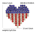 Alloy Rhinestone Heart Flag Brooch Pin For Apparel Badges view 6