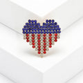 Alloy Rhinestone Heart Flag Brooch Pin For Apparel Badges view 3