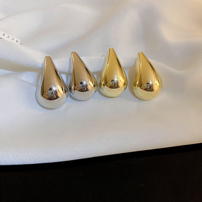 Metal Teardrop Stud Earrings For Women Fashion OL Minimalist Statement Jewelry