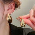 Metal Teardrop Stud Earrings For Women Fashion OL Minimalist Statement Jewelry view 4