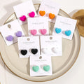 Silver Pin Concave Convex Heart Stud Earrings Fresh Minimal Geometric Round Cute Drop Earrings view 2